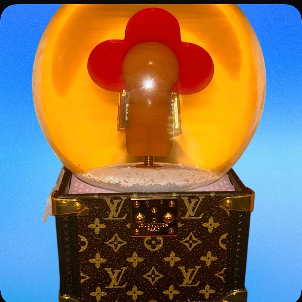 Louis Vuitton Monogram SnowGlobe with Red and Gold Accents. The OG Globe!